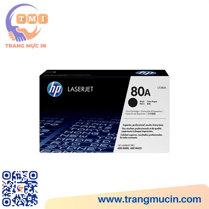 Hộp mực HP CF280A (80A) chính hãng & tương thích tại Trang Mực In