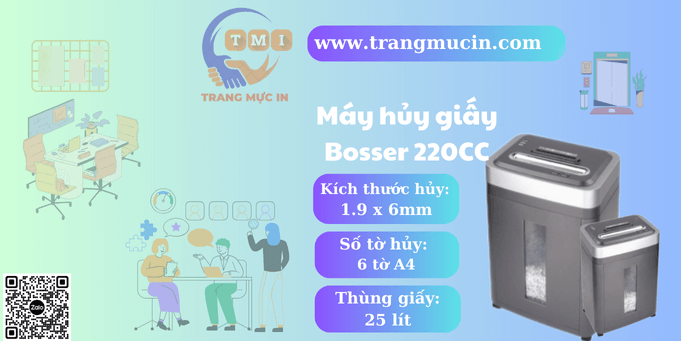 Máy hủy giấy văn phòng Bosser 220CC