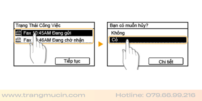 hướng dẫn cách hủy bỏ lệnh fax máy in canon mf 235