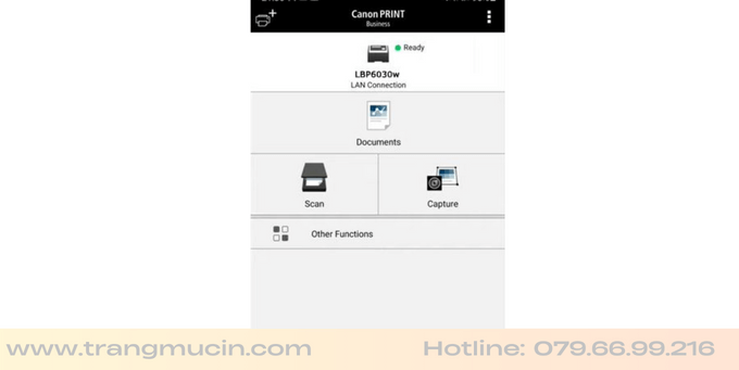 cách in từ điện thoại với máy in canon lbp 6030w bước 2