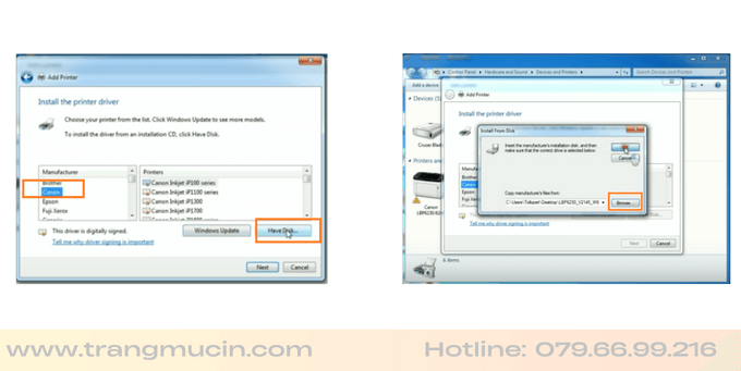 hướng dẫn cài đặt driver máy in canon lbp 6230dn bước 4