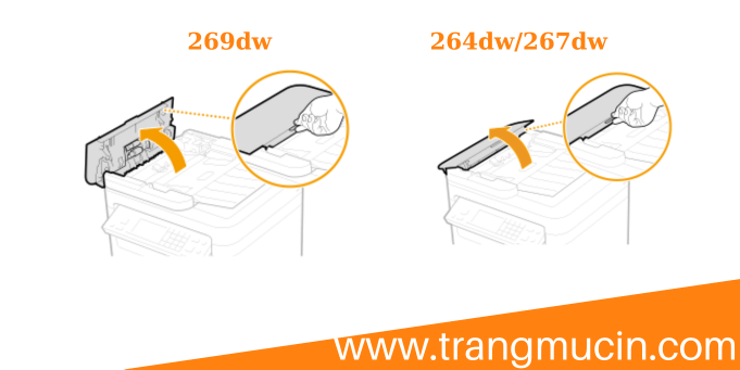 Picture of mở nắp khay nạp giấy vệ sinh con bánh xe load giấy 