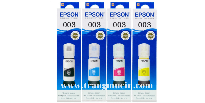 hộp mực epson 003 dùng cho máy in epson L1110, L3110, L3150, L5190