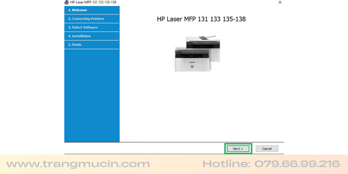 cài đặt máy in HP Laser MFP 135A