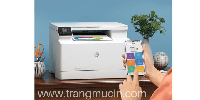 máy in HP Color laserjet pro mfp 182n in tài liệu từ điện thoại thông minh