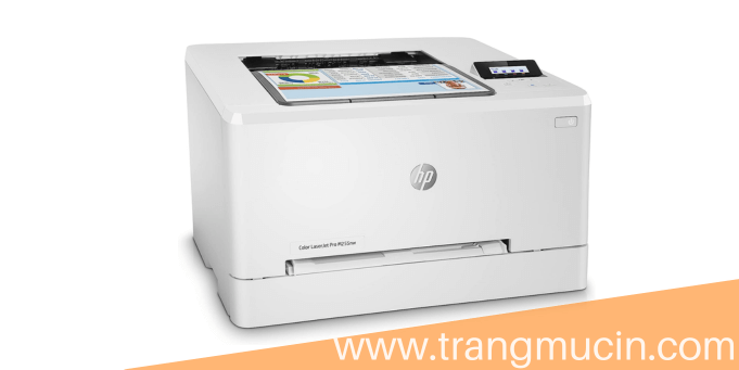 đặt máy in laser màu hp color laserjet pro 255nw lên bàn làm việc 