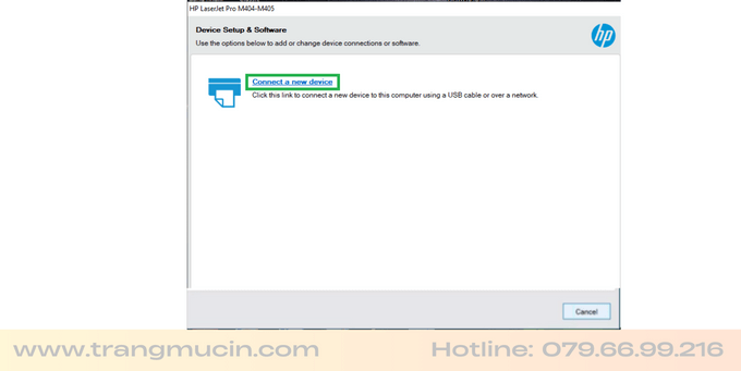 cài đặt máy in hp laserjet pro m404dn bước 1
