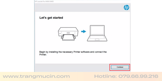 hướng dẫn cài cài đặt máy in hp laserjet pro m404dw bước 2