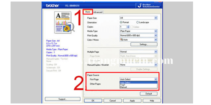 sữa lỗi máy in brother báo lỗi Manual Feed Load Paper