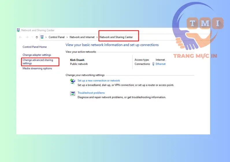 Change advanced sharing settings