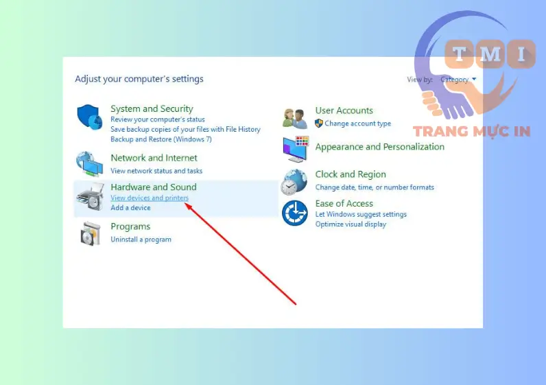 Chọn Devices and Printers