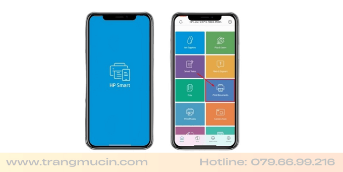 cách in từ điện thoại trên HP smart bước 3
