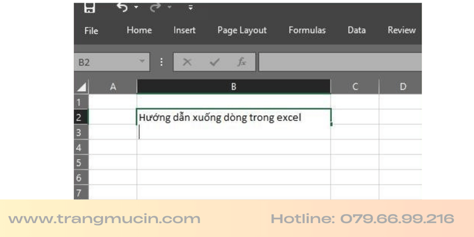 Cách ngắt dòng trong excel