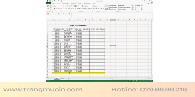 Cách làm bảng chấm công bằng excel-1