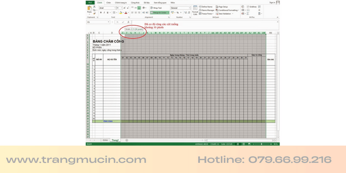 Cách làm bảng chấm công bằng excel-3