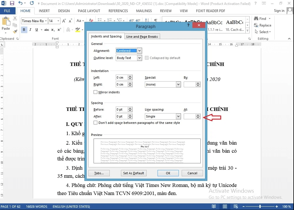 Cách căn chỉnh kích thước dòng trong Word 2010, 2016 - cách 2