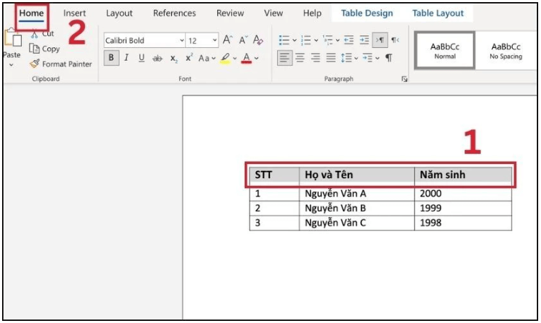 Cách căn chỉnh chữ giữa ô trong Word