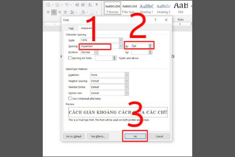 Cách căn chỉnh khoảng cách chữ trong Word - 2
