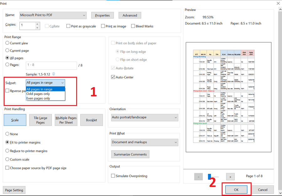 Cách in trang chẵn, lẻ trong file Excel - 3