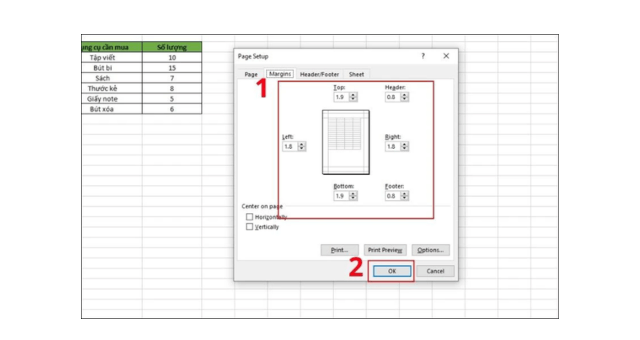 Lỗi máy in bị lệch lề in ra không đúng như trong Excel - 3