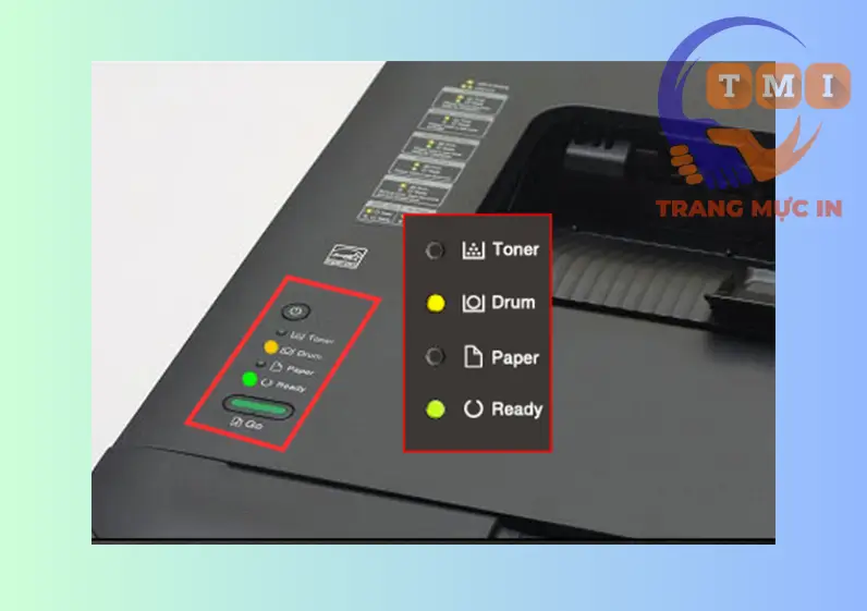 Máy in Brother HL-L2321D báo đèn vàng Drum nhấp nháy