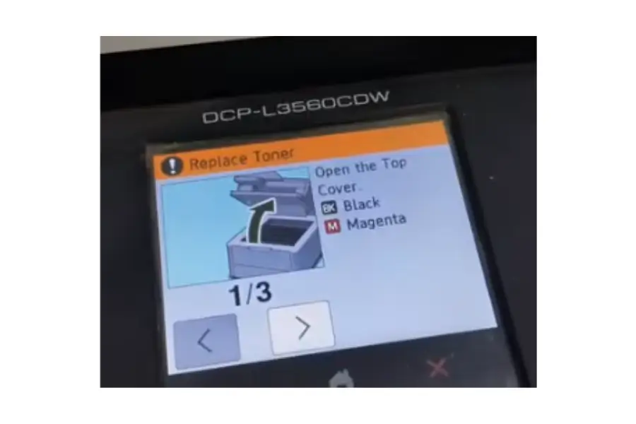 Máy in Brother MFC-L3760CDW & DCP-L3560CDW báo lỗi Replace Toner