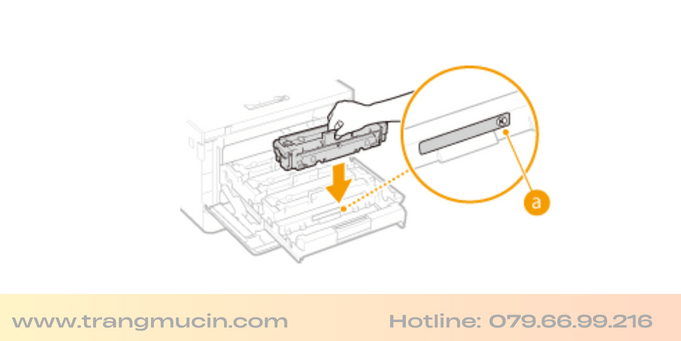 hướng dẫn thay mực máy in canon lbp 633cdw, 631cdw bước 4