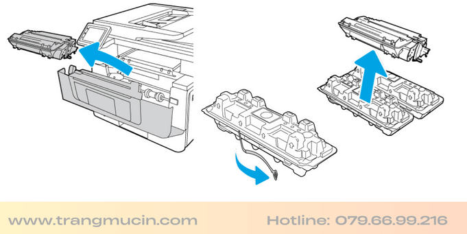 cách thay hộp mực máy in hp 1