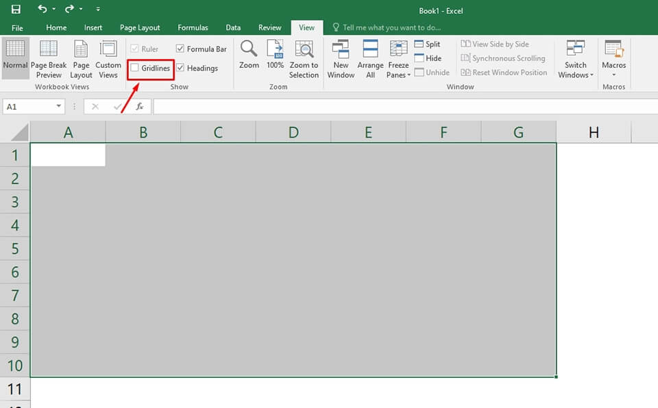 Cách xóa dòng kẻ trong file Excel - 1