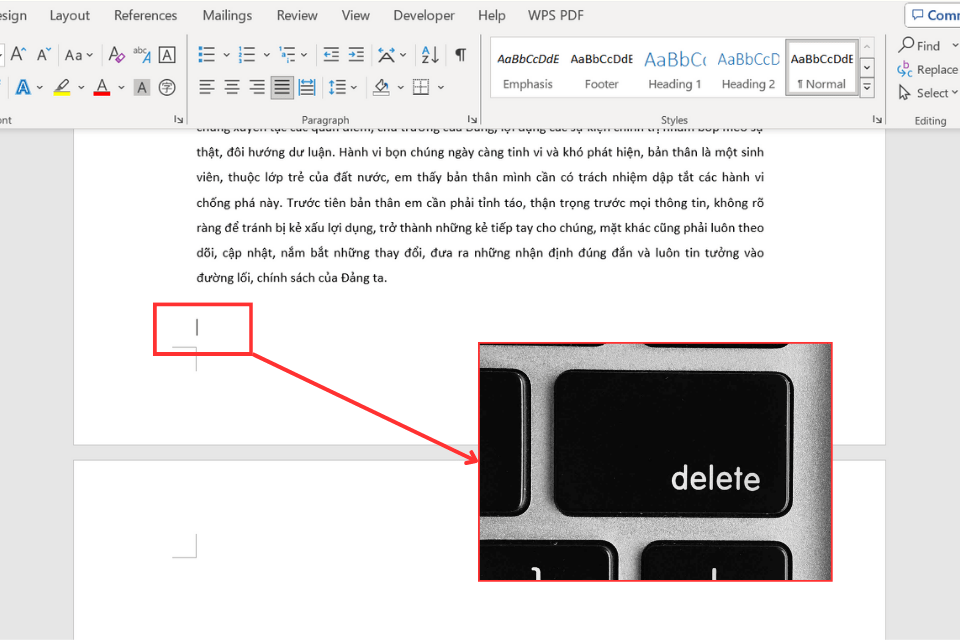 Cách xóa trang trắng cuối văn bản trong Word - 2